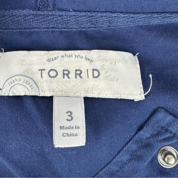 Torrid Short Sleeve Navy Blue Anorak Hooded Jacket 3X Military Jacket 10840752 - Picture 6 of 11